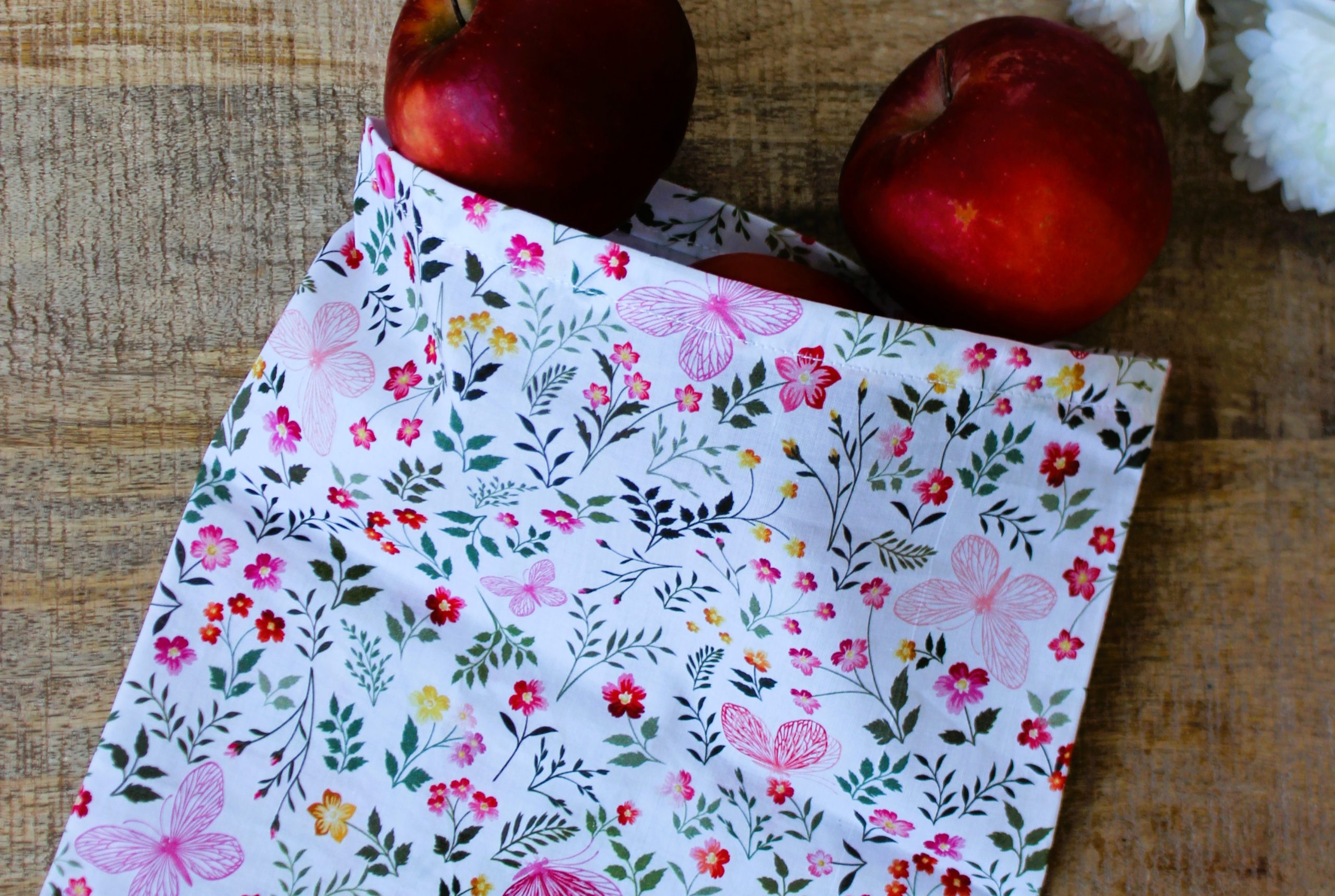 sac à vrac floral blanc papillon