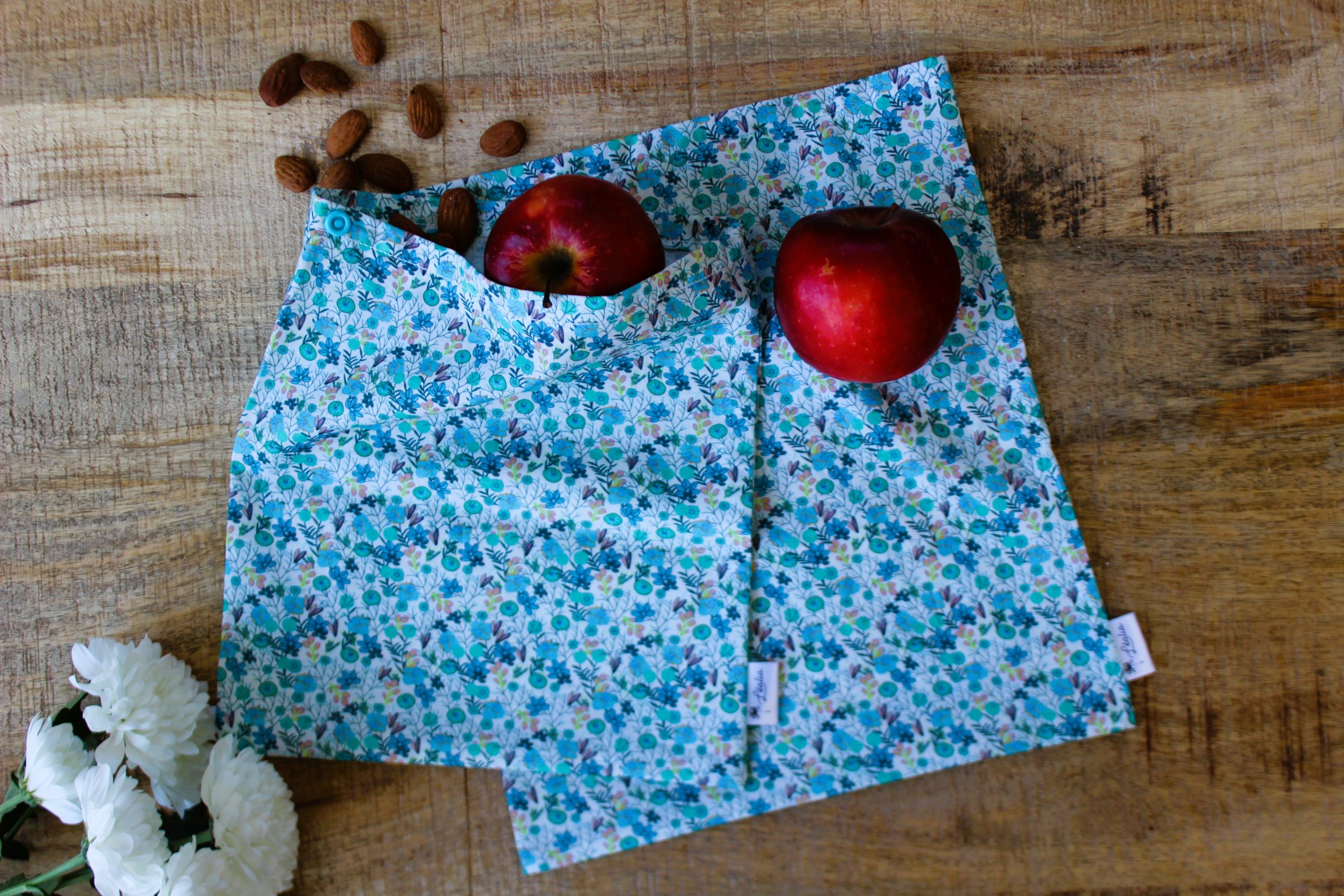 sac à vrac floral bleu