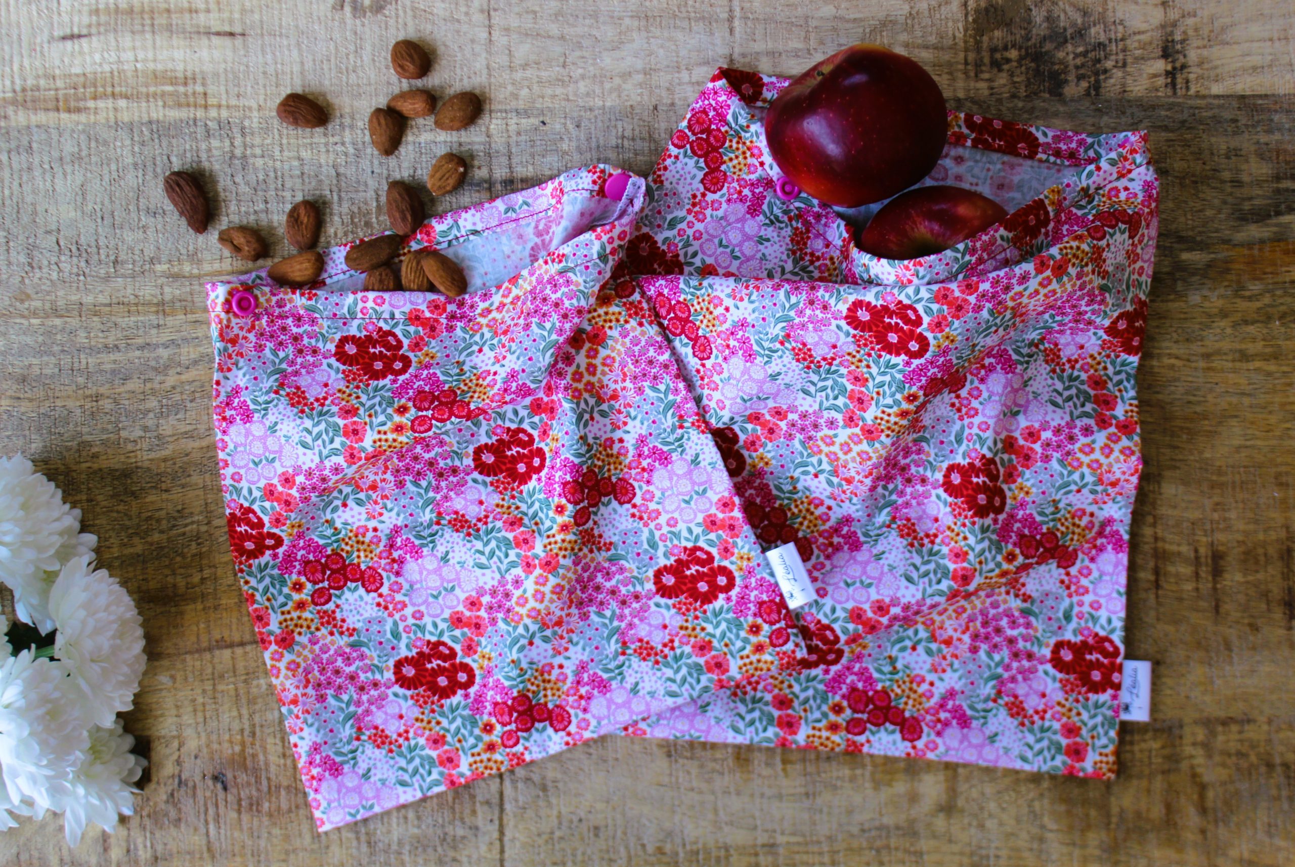 sac à vrac floral rouge