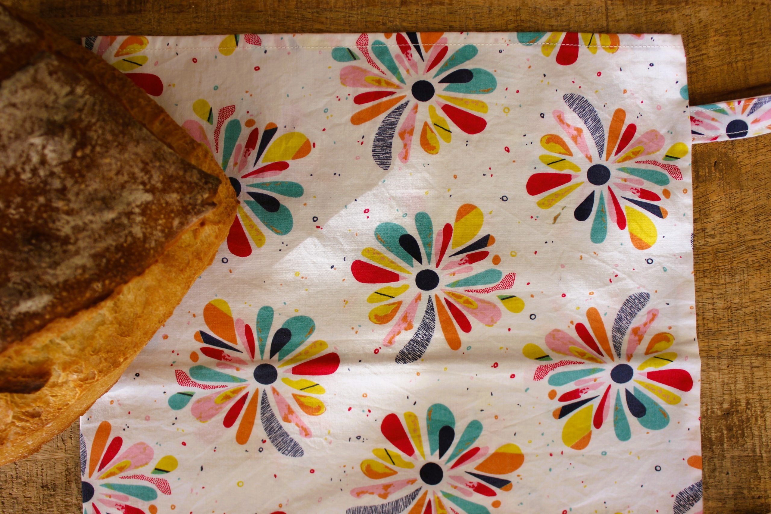 sac à pain floral multicolore