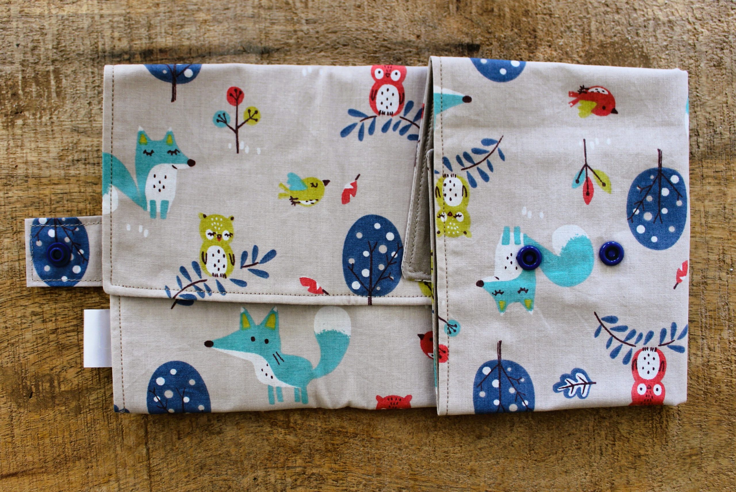 pochette à sandwich pain de mie hiver renard hibou oiseau