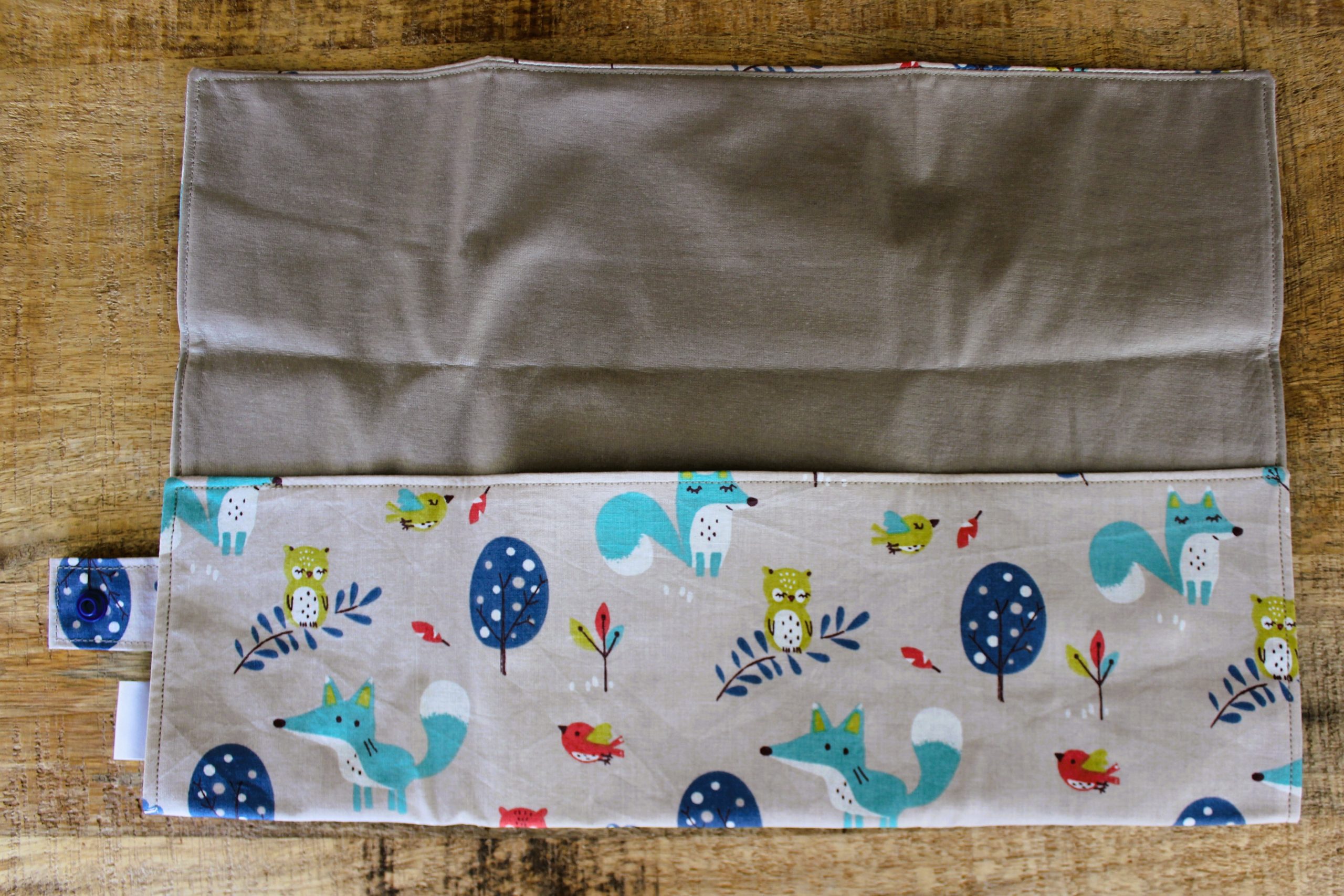 pochette à sandwich pain de mie hiver renard hibou oiseau