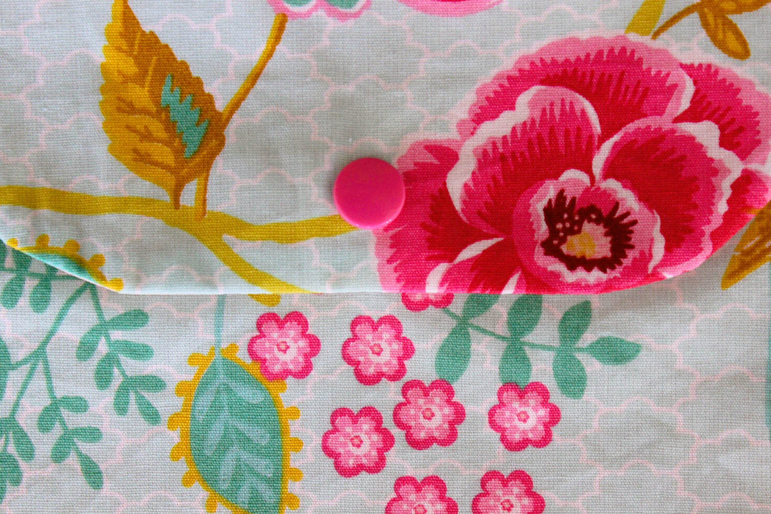 Pochette à goûter floral fuchsia vert