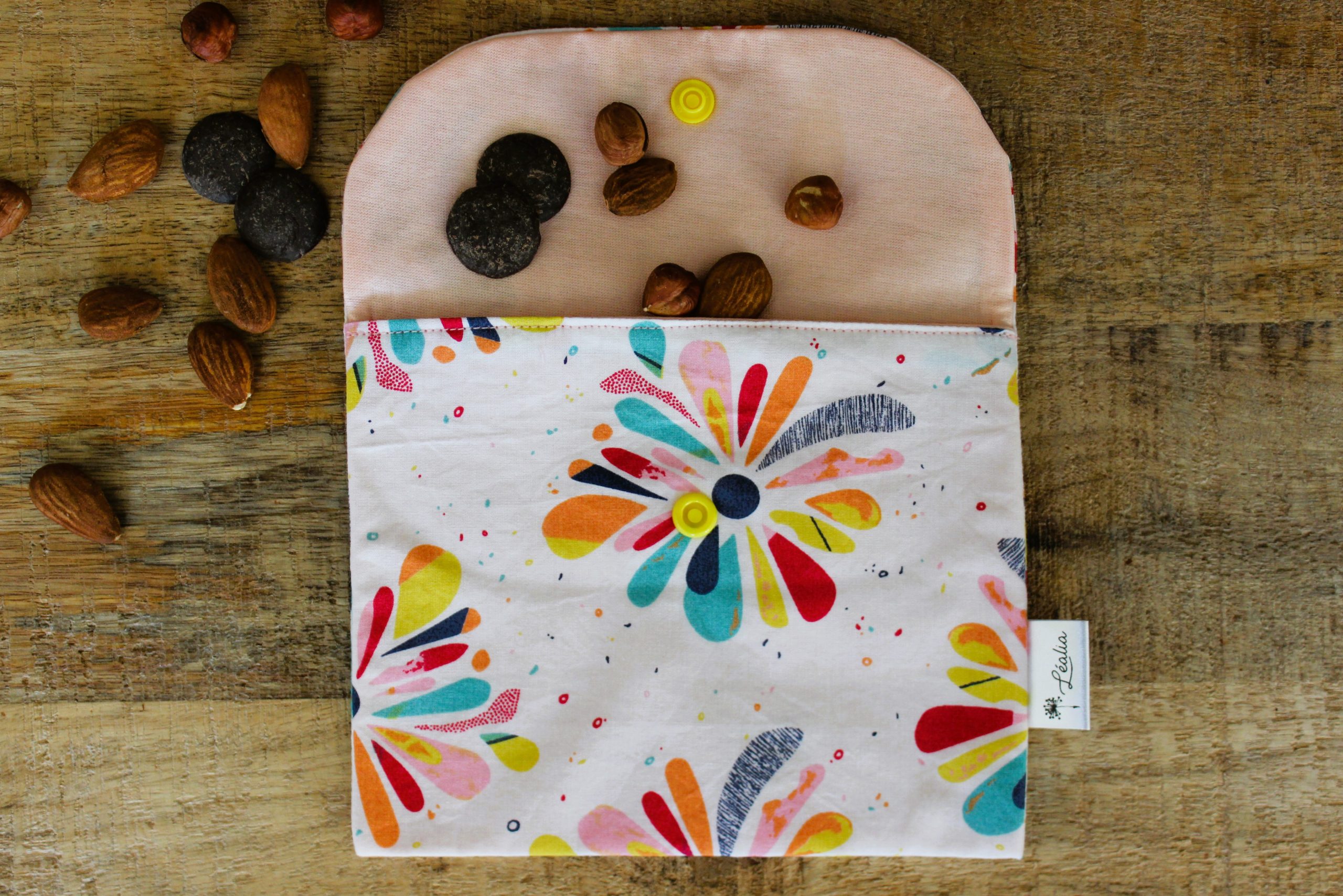 Pochette à goûter floral multicolore