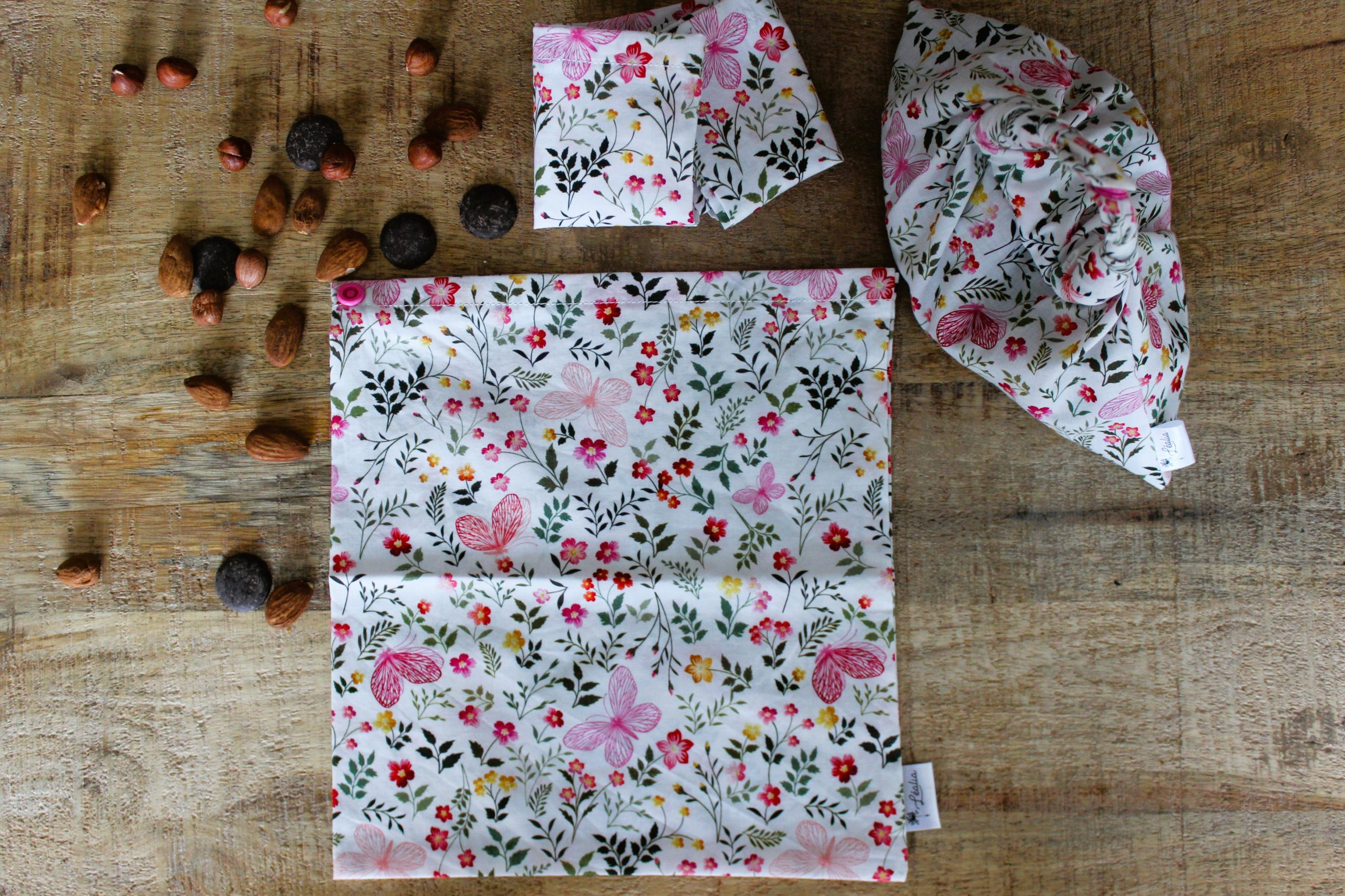 sac à vrac floral blanc papillon