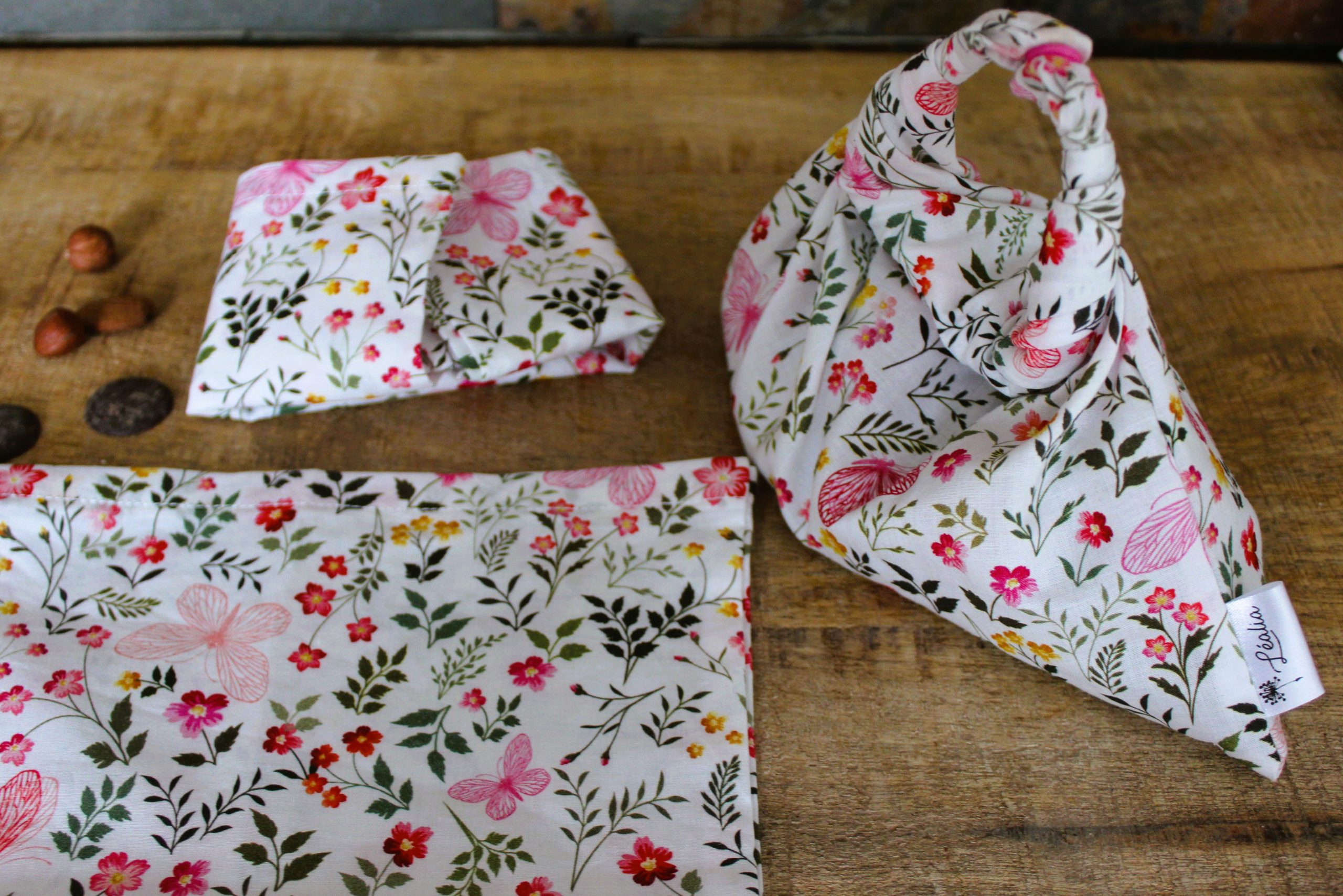 sac à vrac floral blanc papillon