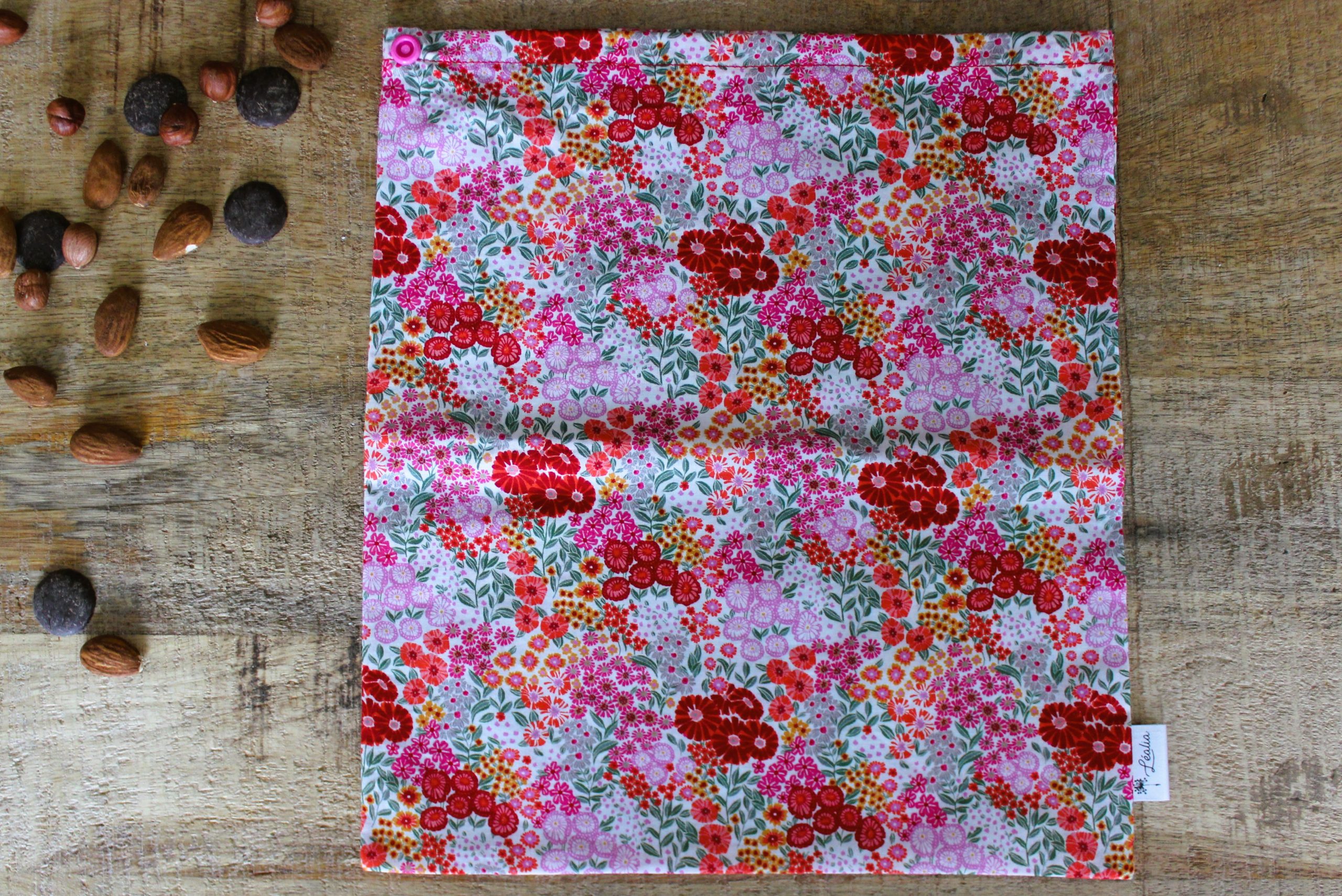 sac à vrac floral rouge