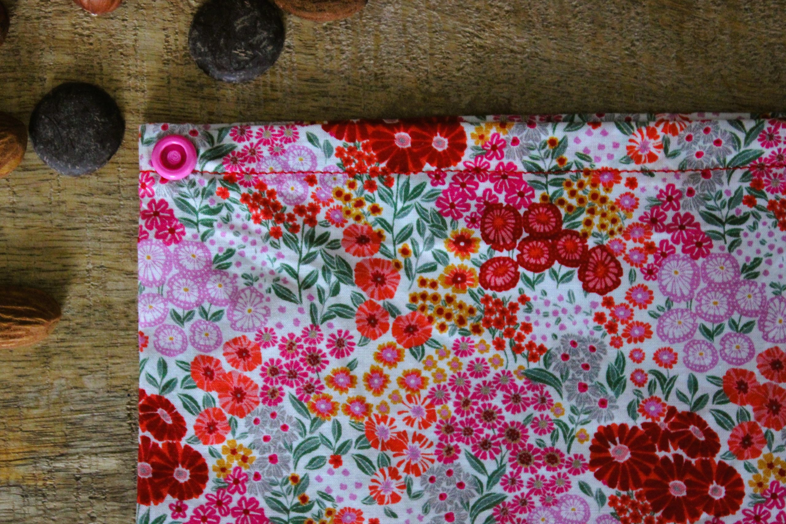 sac à vrac floral rouge