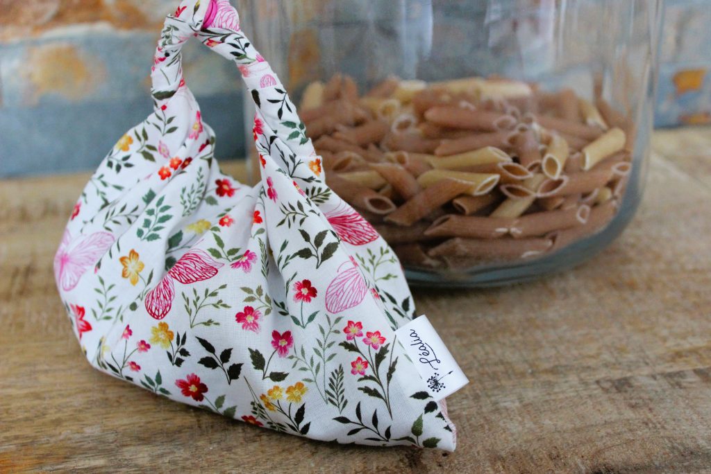 sac à vrac floral blanc papillon