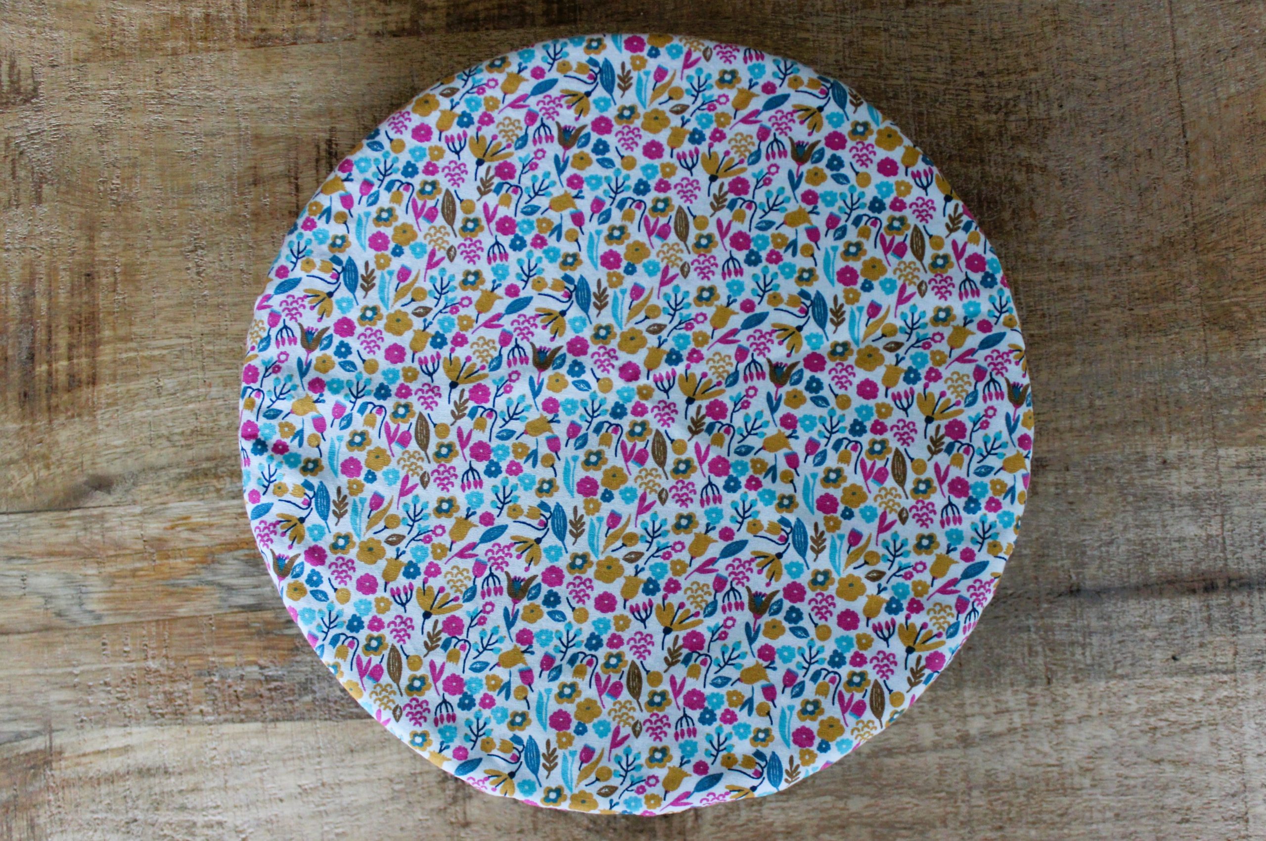 charlotte alimentaire floral fuchsia turquoise moutarde
