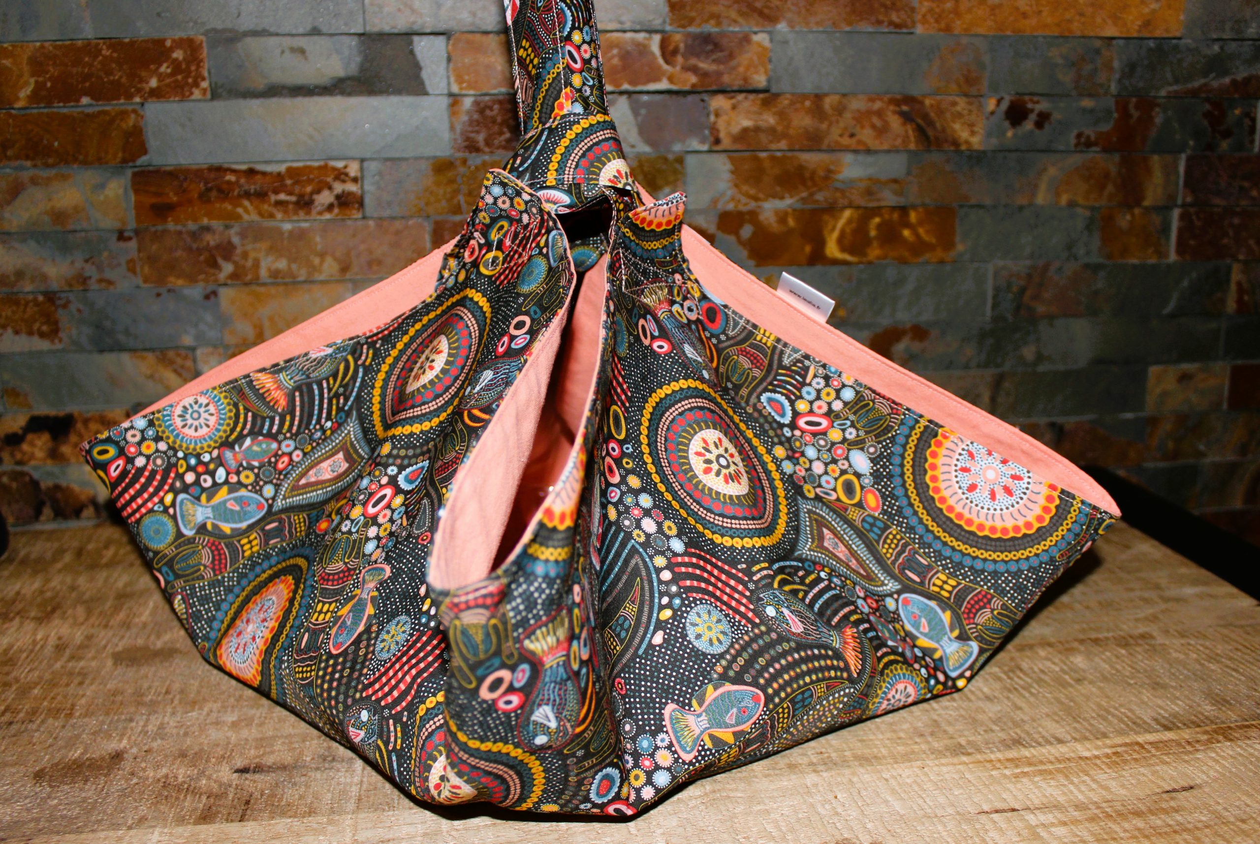 sac à tarte aborigène corail marron
